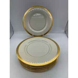 Theodore Haviland Athens Gold Rimmed Dinner Plate New York 10 3/4"